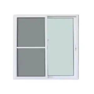 ประตู Vinyl บานเลื่อน+มุ้ง PW 200x205cm สีขาว