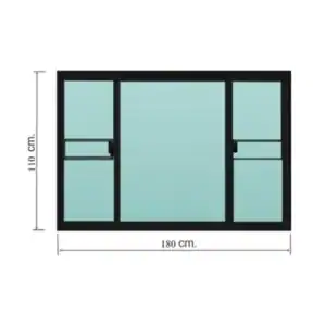 หน้าต่าง Vinyl บานเลื่อน+มุ้ง PW SFS180x110 สีดำ