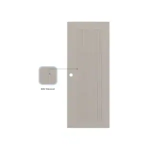 ประตู UPVC PW 90x200 PJR003 สีเบจ เจาะ
