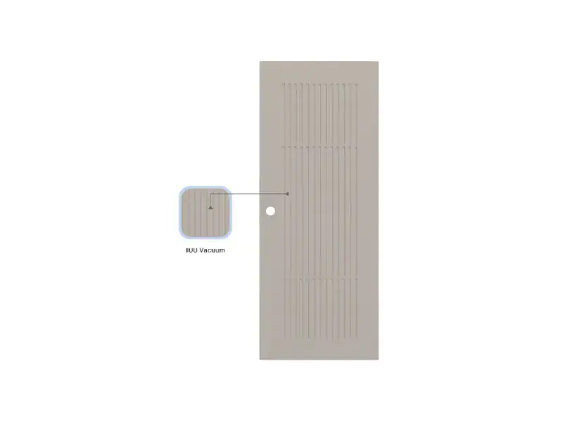 ประตู UPVC PW 90x200 PJR003 สีเบจ เจาะ