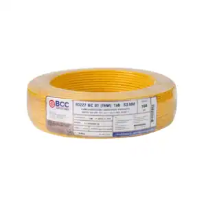สายไฟ THW 6 sqmm BCC สีเหลือง (100ม.ม้วน)