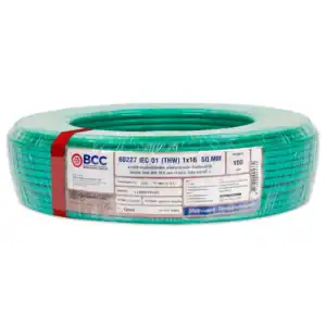 สายไฟ THW 16 sqmm BCC สีเขียว (100ม.ม้วน)
