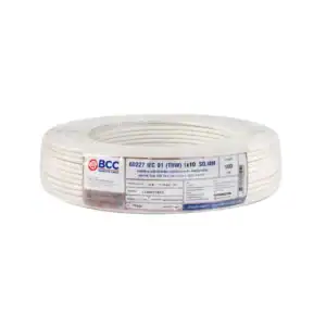 สายไฟ THW 10 sqmm BCC สีขาว (100ม.ม้วน)