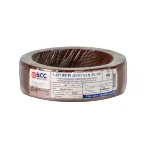 สายไฟ THW 1.5 sqmm BCC สีน้ำตาล 100ม.ม้วน