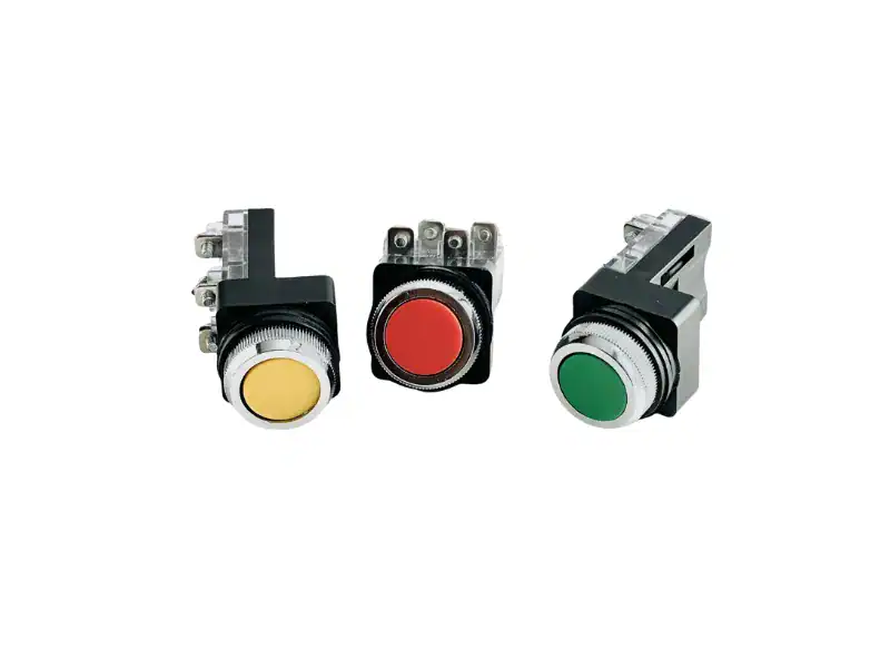 สวิทซ์กดหน้าเรียบ PBS 25mm. สีแดงเขียวเหลือง