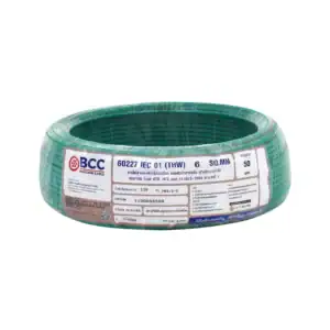 สายไฟ THW 6 sqmm BCC สีเขียว (50ม.ม้วน)