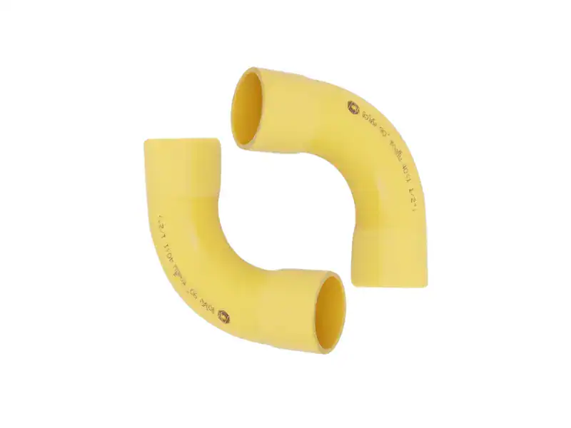 ข้อโค้ง PVC 90 สีเหลือง 1 12" สั้น ES2