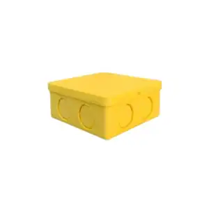 กล่องพักสายสี่เหลี่ยม PVC เหลือง 4" 4"
