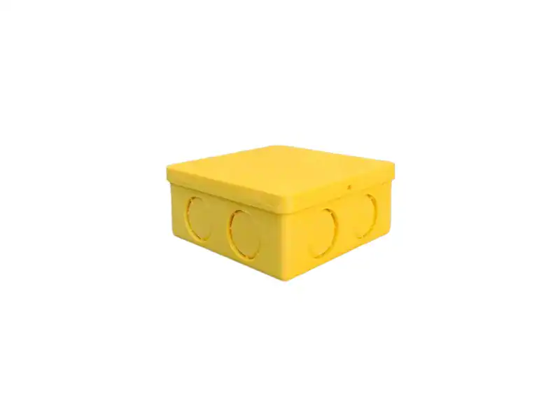 กล่องพักสายสี่เหลี่ยม PVC เหลือง 4" 4"