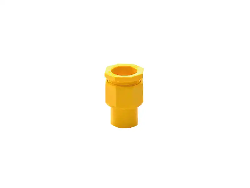 ข้อต่อเข้ากล่องร้อยสาย PVC 38" เหลือง