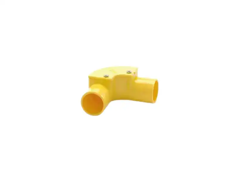 ข้องอ PVC 90 สีเหลือง 38" ฝาปิดร้อยสาย