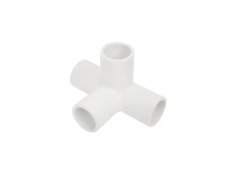 สี่ทางตั้งฉาก PVC 34" สีขาว (50ตัวกล่อง)