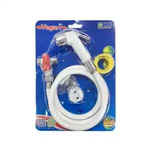 สายฉีดชำระ VEGARR VK123/6090 สีขาว+วาล์ว
